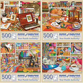 Set of 4: Tracy Hall 500 Piece Jigsaw Puzzles