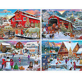 Set of 4: David Maclean 300 Large Piece Jigsaw Puzzles