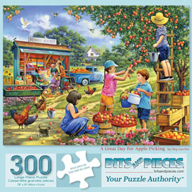 A Great Day for Apple Picking 300 Large Piece Jigsaw Puzzle