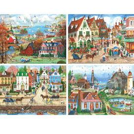 Set of 4: Mary Ann Vessey 300 Large Piece Jigsaw Puzzles
