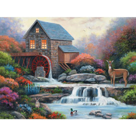 A Visit to the Waterwheel 300 Large Piece Jigsaw Puzzle
