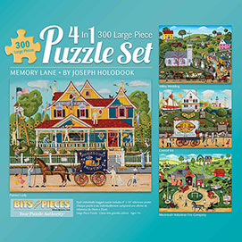 Memory Lane 4-in-1 Multi-Pack 300 Large Piece Puzzle Set
