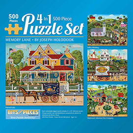 Memory Lane 4-in-1 Multi-Pack 500 Piece Puzzle Set
