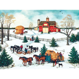 Four Horse Hitch 300 Large Piece Jigsaw Puzzle