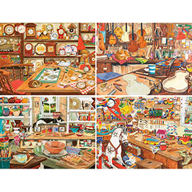 Set of 4: Tracy Hall 300 Large Piece Jigsaw Puzzles