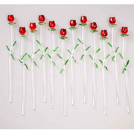 One Dozen Red Crystal Roses