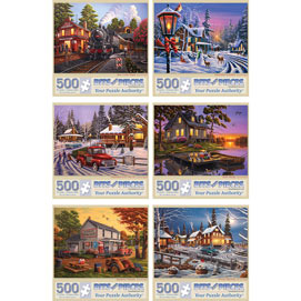 Set of 6: Geno Peoples 500 Piece Jigsaw Puzzles