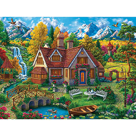 Magic House By The Mountains 300 Large Piece Jigsaw Puzzle=