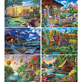 Set of 6: Image World 300 Large Piece Jigsaw Puzzles