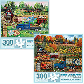 Set of 2: Debbi Wetzel 300 Large Piece Jigsaw Puzzles