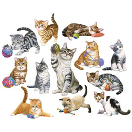 Kittens by the Dozen 250 Large Piece Shaped Mini Jigsaw Puzzles