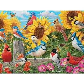 Feathered Friends and Sunflowers 280 Piece Cloud Nine Tessellation Jigsaw Puzzle
