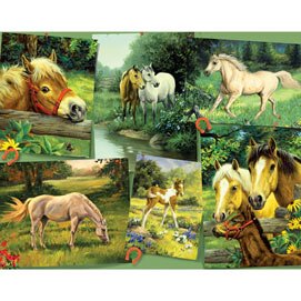 Horse Postcard 200 Large Piece Jigsaw Puzzle