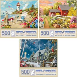 Set of 3 Pre-Boxed: Alan Giana 500 Piece Jigsaw Puzzles