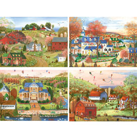 Set of 4: Mary Ann Vessey 1000 Piece Jigsaw Puzzles