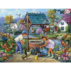 Summer In The Village 300 Large Piece Jigsaw Puzzle