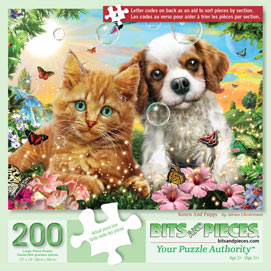 Trefl 100 Piece Sweet & Lovely Girls Puppy Summer Field Play Dog Jigsaw Puzzle 