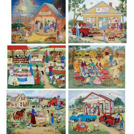 Set of 6: Kay Lamb Shannon 300 Large Piece Puzzles