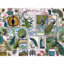 Peacocks Collage 500 Piece Jigsaw Puzzle