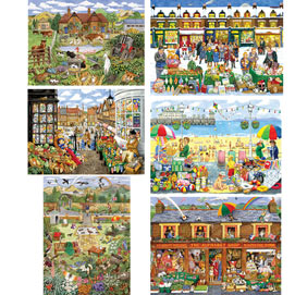 Set of 6: A to Z Find-It 300 Large Piece Jigsaw Puzzles