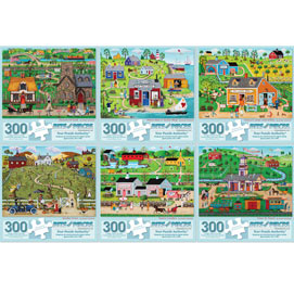 Set of 6: Joseph Holodook 300 Large Piece Jigsaw Puzzles