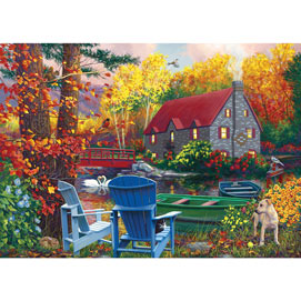 By the Lake In the Fall 1000 Piece Jigsaw Puzzle