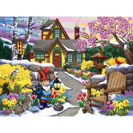 Winter Garden Friends 300 Large Piece Jigsaw Puzzle