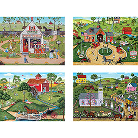 Set of 4: Joseph Holodook 300 Large Piece Jigsaw Puzzles