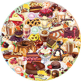 I Love Chocolate 300 Large Piece Round Jigsaw Puzzle