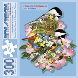 Woodland Chickadees 300 Large Piece Shaped Jigsaw Puzzle