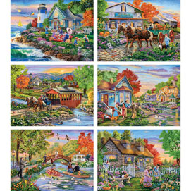 Set of 6: Cory Carlson 1000 Piece Jigsaw Puzzles