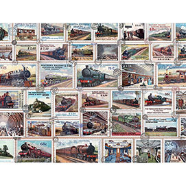 Vintage Train Stamps 300 Large Piece Jigsaw Puzzle