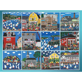 Seaside Village Quilt 300 Large Piece Jigsaw Puzzle