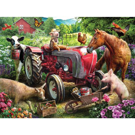 Tractor Repairs 300 Large Piece Jigsaw Puzzle