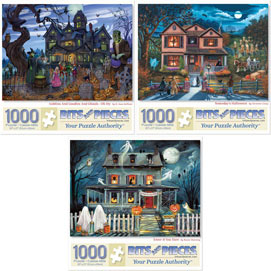 Preboxed Set of 3: Halloween 1000 Piece Jigsaw Puzzles