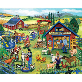On The Farm 4-in-1 300 Large Piece Sandy Rusinko Jigsaw Puzzle Set