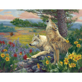 Wolves In Spring 300 Large Piece Jigsaw Puzzle