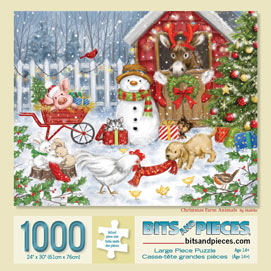Christmas Farm Animals 1000 Piece Jigsaw Puzzle