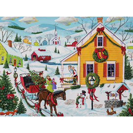 Bringing In the Tree 500 Piece Jigsaw Puzzle