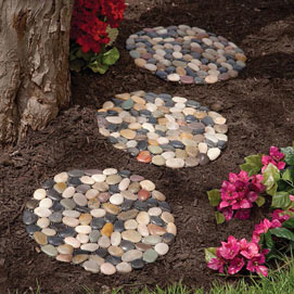 Round River Stone Stepping Stones - Set of 3