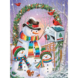 Snowman Family Posting A Letter 300 Large Piece Jigsaw Puzzle