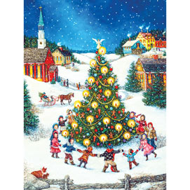 Dancing Around the Christmas Tree 300 Large Piece Jigsaw Puzzle 