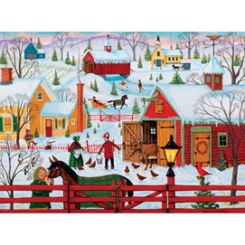 The Old Farm In Winter 300 Large Piece Jigsaw Puzzle