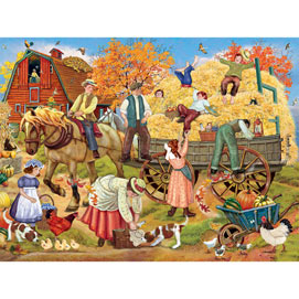 Hitching up for the Hayride 300 Large Piece Jigsaw Puzzle