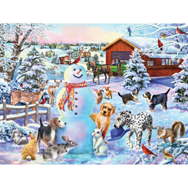 Playing In the Snow 500 Piece Jigsaw Puzzle