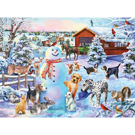 Playing In the Snow 1000 Piece Jigsaw Puzzle