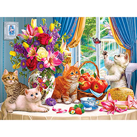 2 Jigsaw Puzzle 500 PC Puzzlebug Peacock Garden Pups in Flower Market Dogs Puppy for sale online