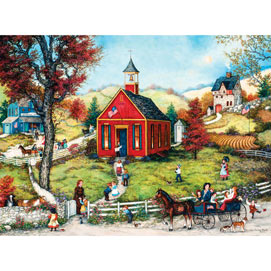 Gathering at School 500 Piece Jigsaw Puzzle