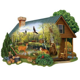 Cabin in the Wild 750 Piece Shaped Jigsaw Puzzle
