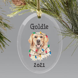 Personalized Dog Breed Glass Ornaments